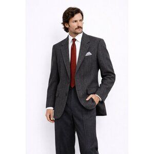 vintage 90s HICKEY FREEMAN jacket blazer sport coat charcoal gray 100% wool 42L